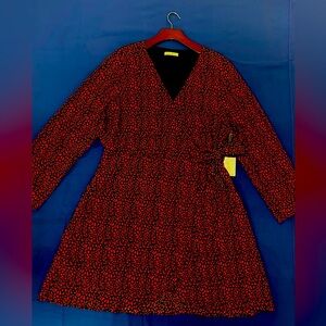 SKIES ARE BLUE 1XL circular dresses red with black